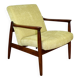 GFM-64 armchair, design by Edmund Homa from the 70s, yellow lemon lime