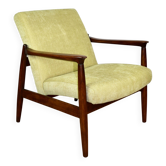 Fauteuil GFM-64, design d'Edmund Homa des années 70, jaune citron vert.