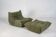 Togo set of armchair and pouf in emerald tweed