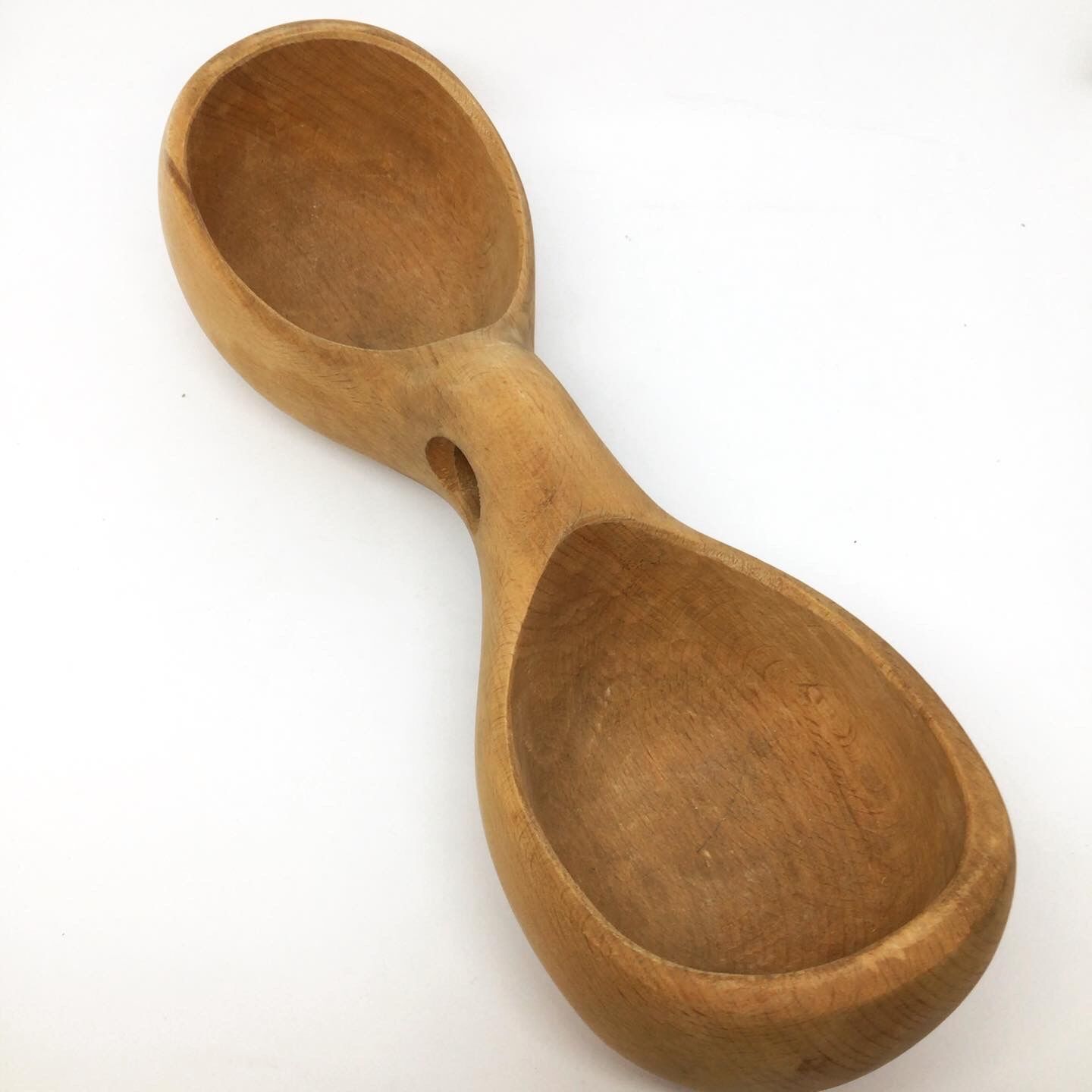 Double solid wood bowl