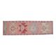 1970s Vintage Turkish Handmade Wool & Cotton Pink Runner Rug 100X349