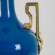 Lamp with handles in blue porcelain and gilded bronze. Circa 1880.