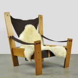 Vintage safari easy chair by john de haard / 1960s  gebroeders jonkers