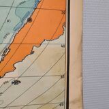 Large vintage school wall map – Pacific Ocean