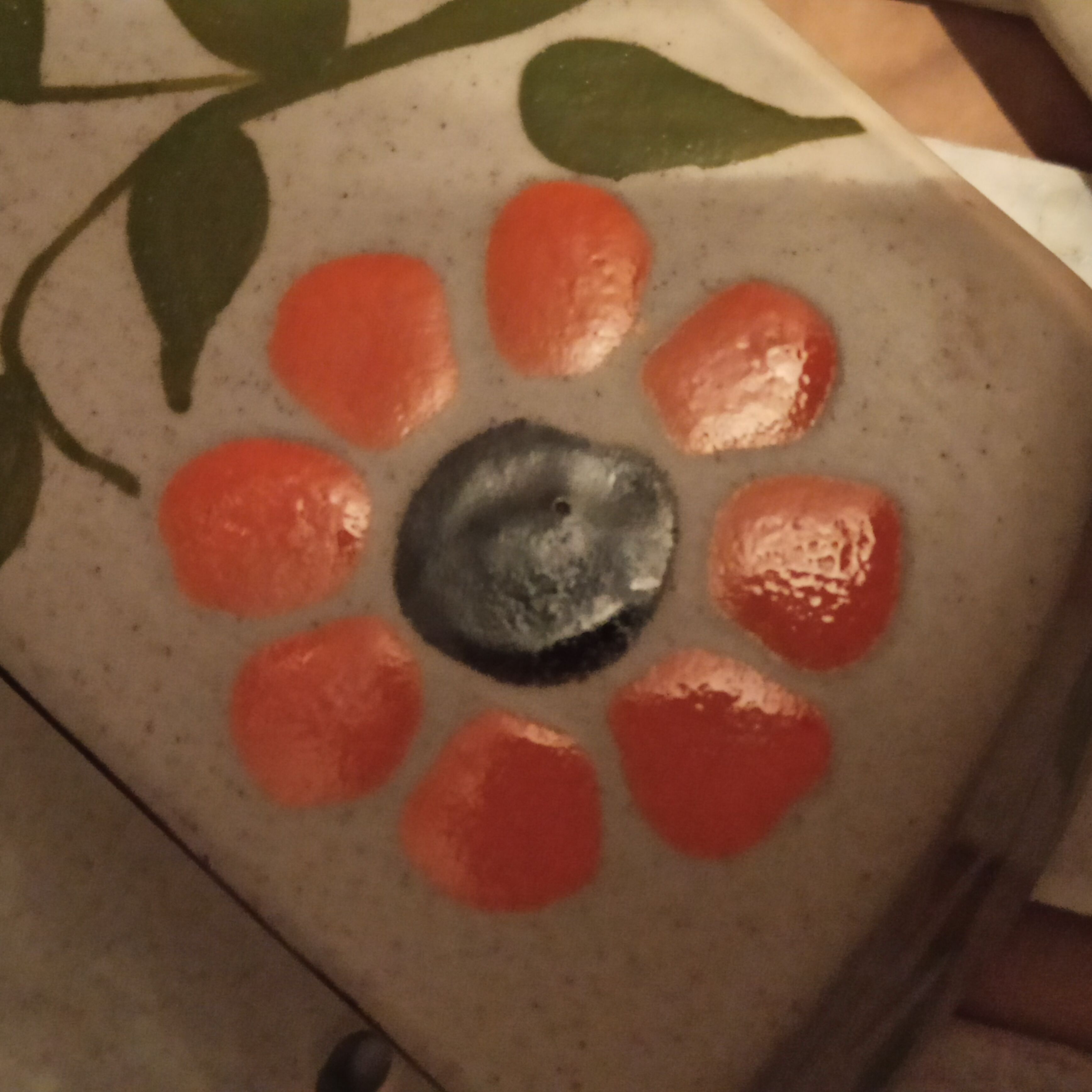 Ceramic wall pot flowers 1970
