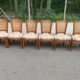 Set of 6 Louis XVI style chairs with caned backs and 70s jacquard fabric.