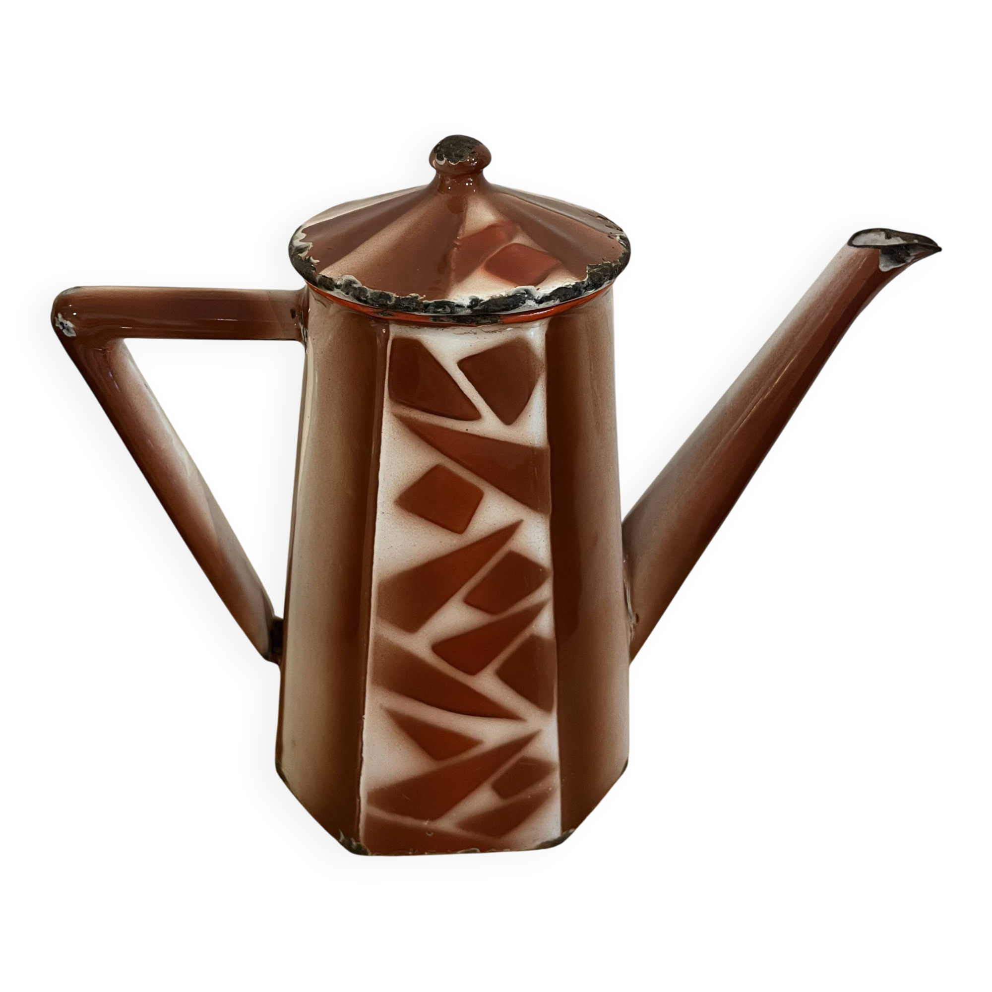 Cafetière émaillée art déco