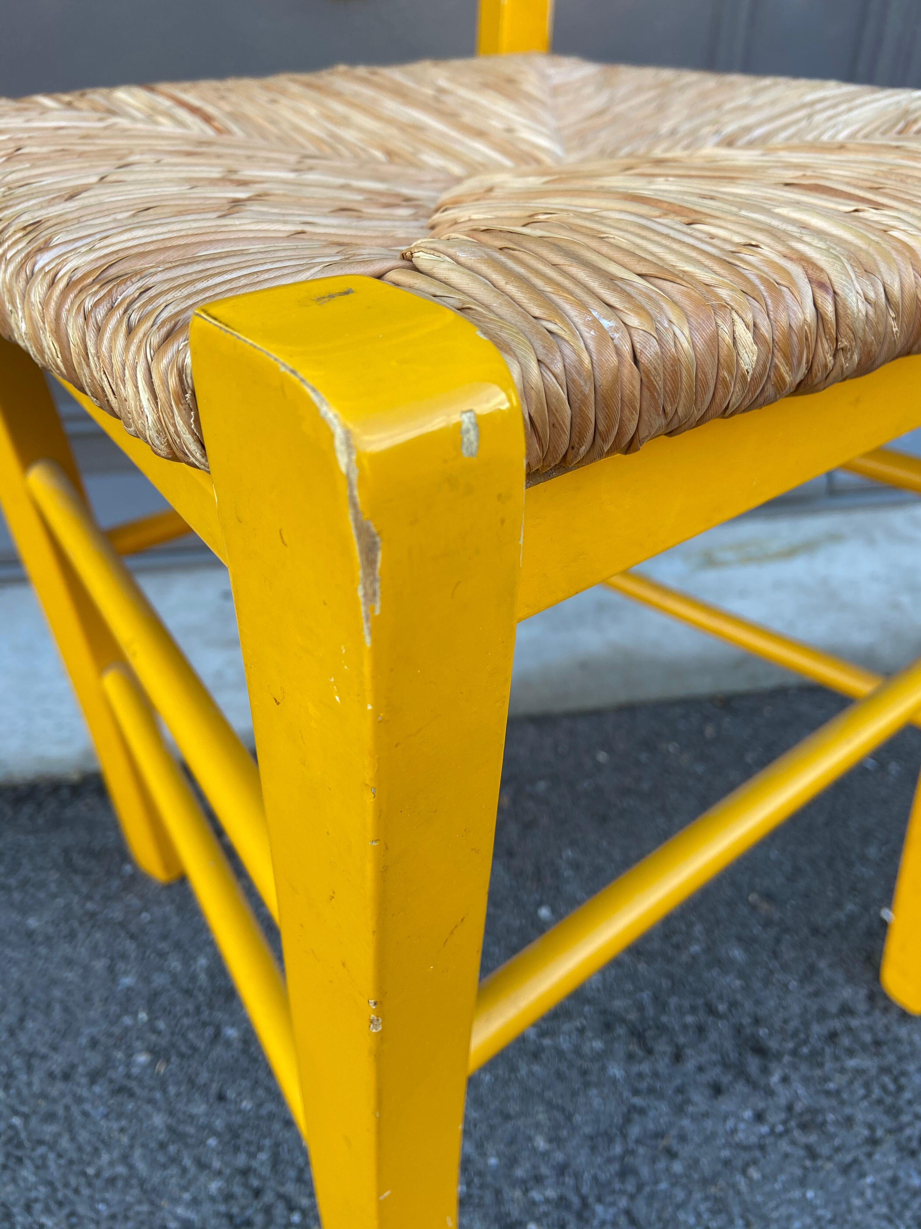 Fake pair of rustic vintage bistro chairs