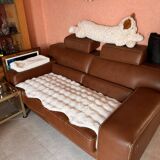 Roche Bobois Gold leather sofa 172 cm