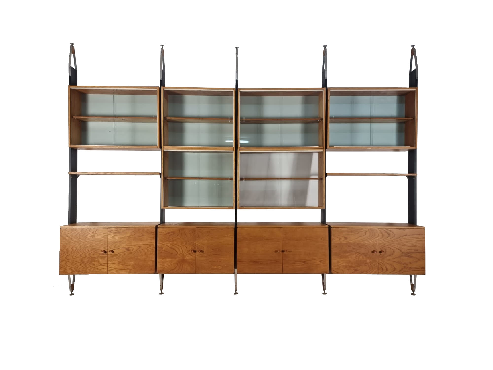 Unité murale modulaire vintage par Jitona, années 1960, ensemble de 4