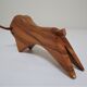 Wooden candlestick bull 70s