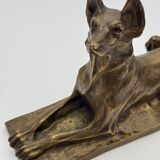 Bronze sculpture "German Shepherd" by Charles Virion (1865-1946)