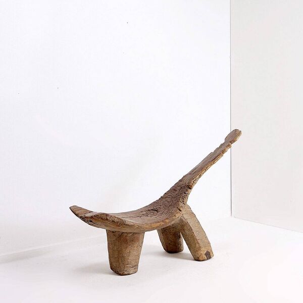 Lobi'' African tripod wooden stool from Burkina Faso