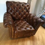 Real leather chesterfield chair