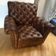 Fauteuil chesterfield cuir véritable