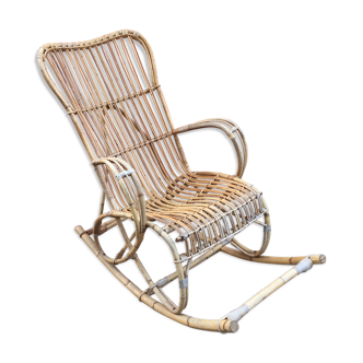 Rocking-chair en rotin