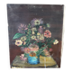 Tableau peinture originale bouquet de fleurs Lefranc vintage 1965