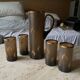 1930s brown and gold orangeade set