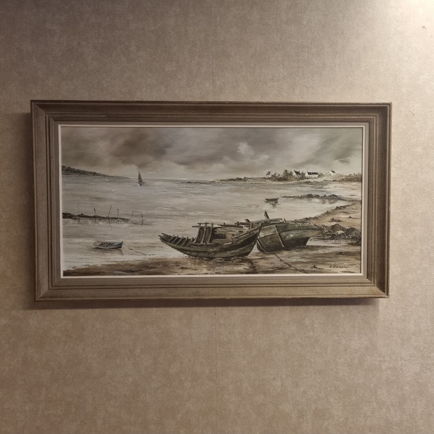 Painting by C. Bonnec, landscape of Brittany