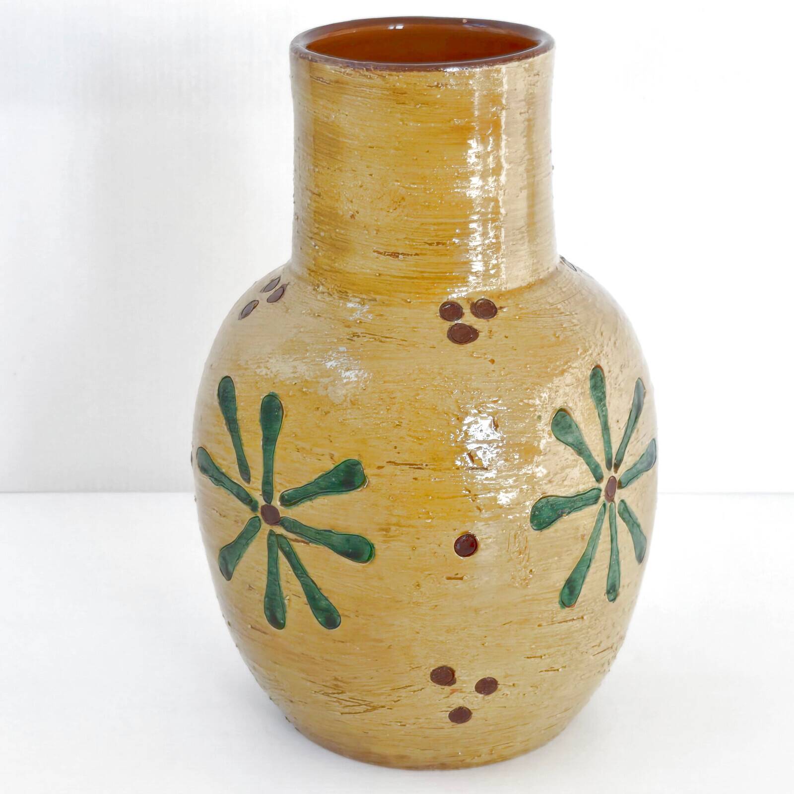Vintage italian vase 1950 ceramic by aldo londi for bitossi 50s 1950s