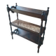 Magazine/book rack in oak with a caned top - early 20th century