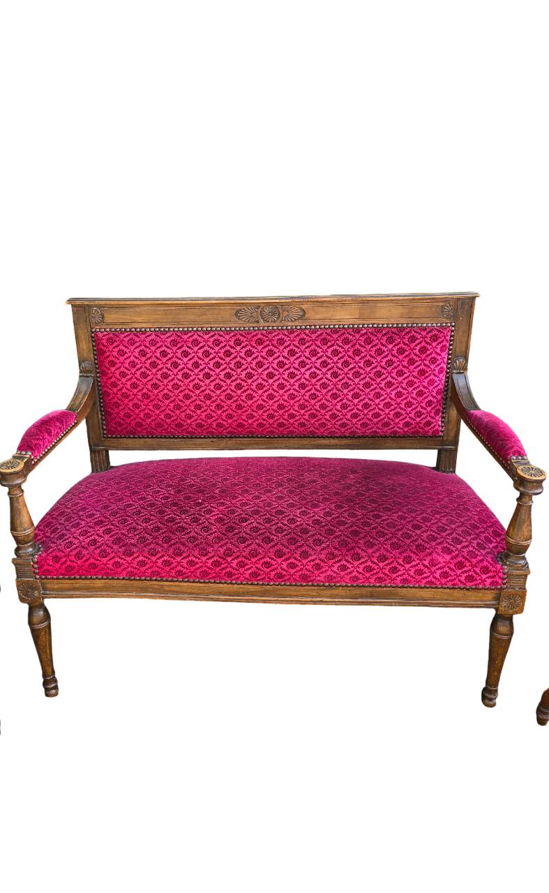 Salon Louis XVI - Banquette et deux fauteuils