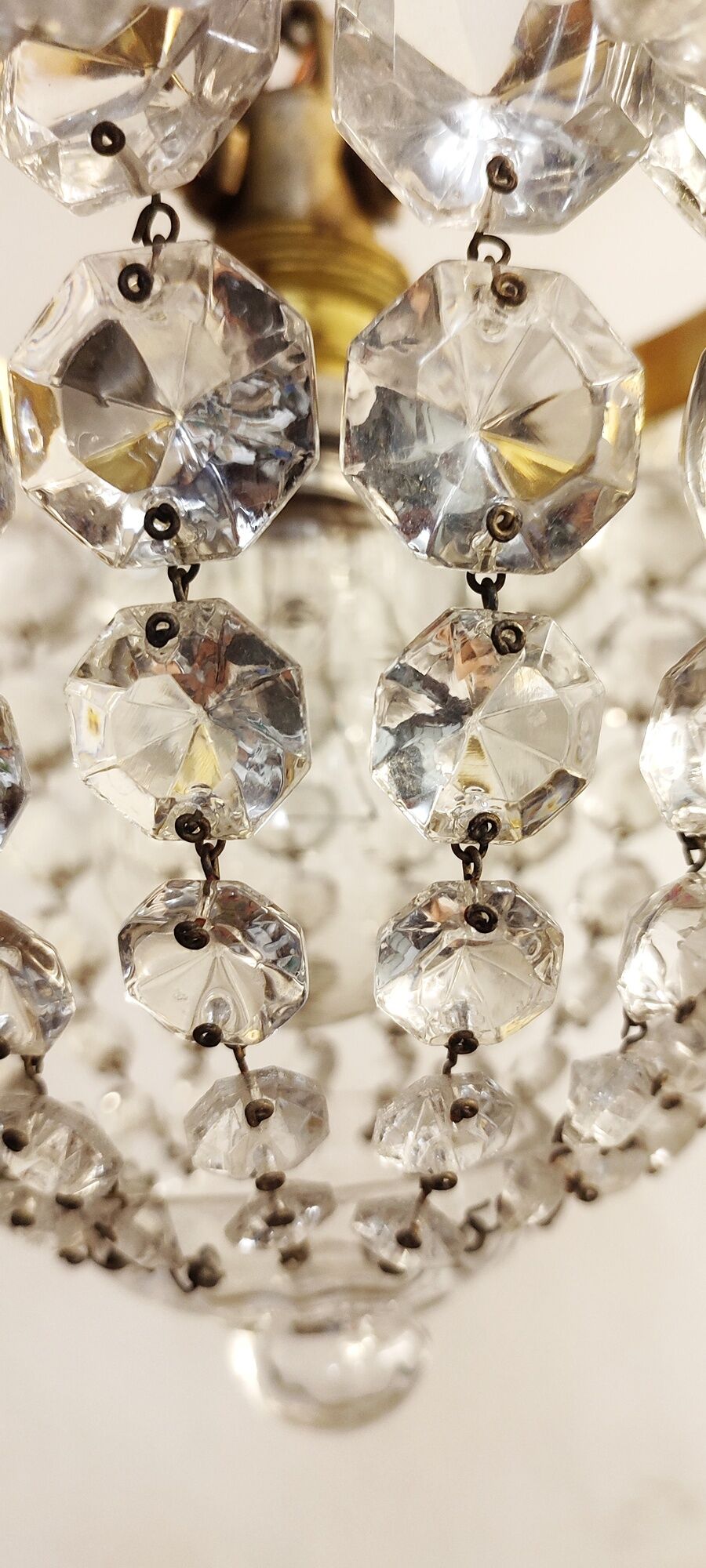 Classic crystal ceiling lamp France 1950s
