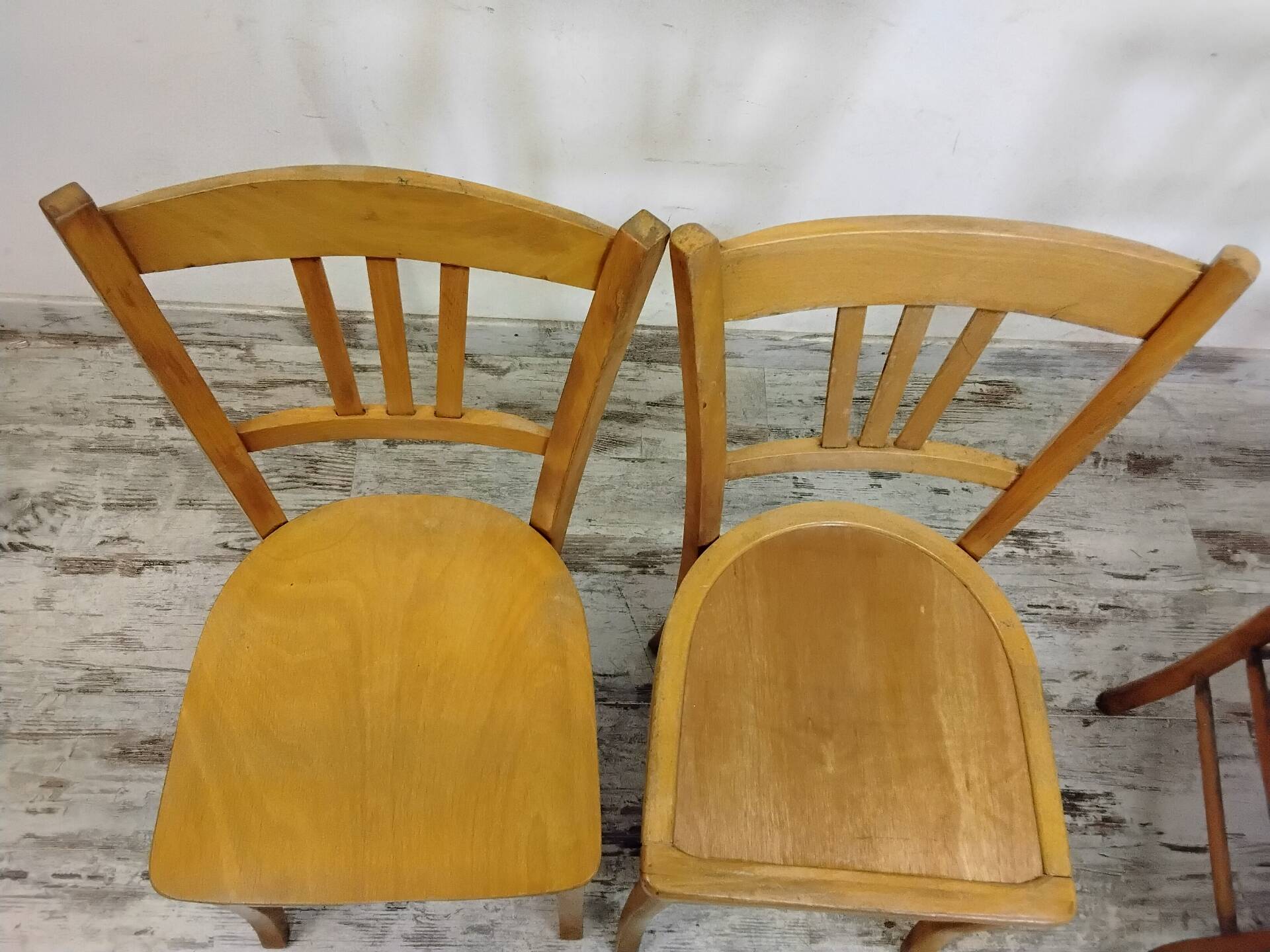 Set of 5 mismatched chairs in Baumann style