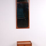 Teak wooden Corridor set mirror with floating chest of drawers 1960s