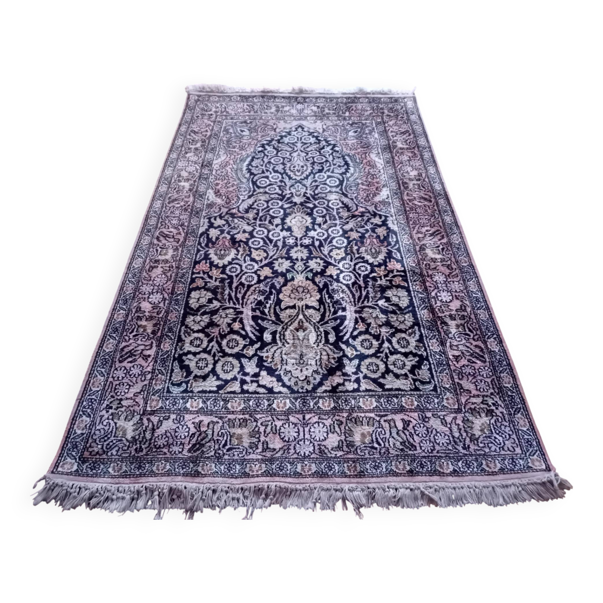 Handmade silk cashmere rug 155x92cm