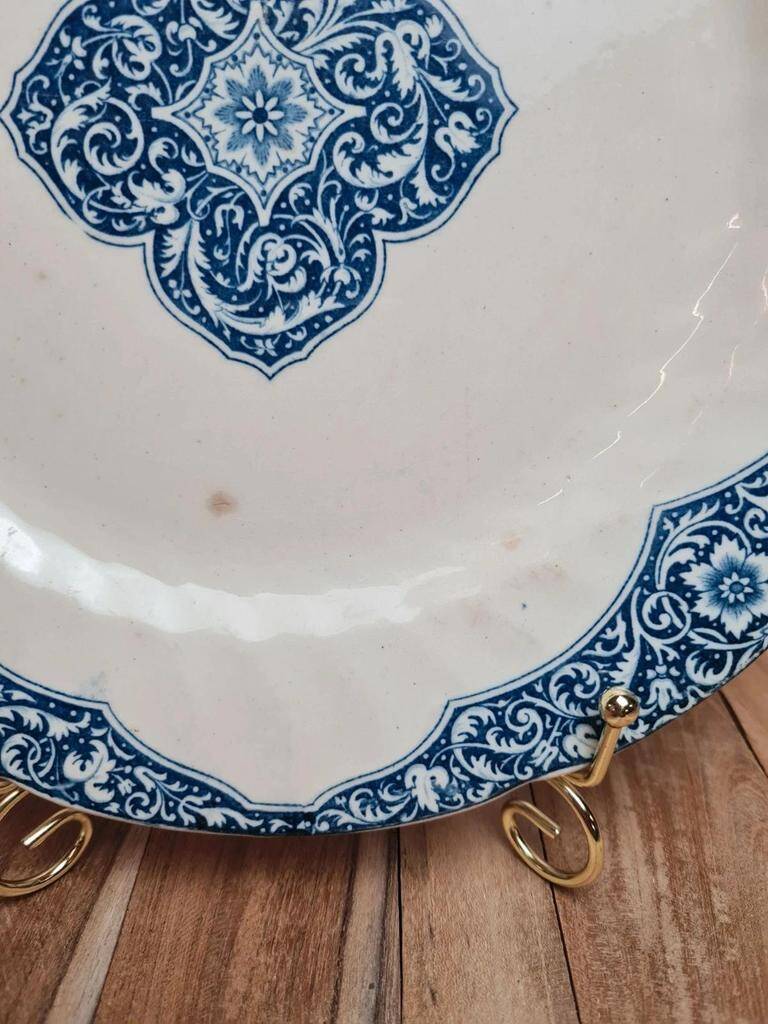 Antique plate Gien 19th century – Grand Dépôt E. Bourgeois Paris – Ironstone