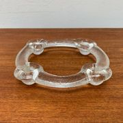 Swedish glass candle holder ring from Pukeberg, 1970s