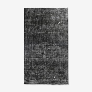 Tapis turc noir en laine en détresse 266x153cm