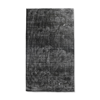 Tapis turc noir en laine en détresse 266x153cm
