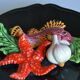 Assiette Vallauris 60's barbotine poisson