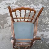 Pair of Napoleon 3 style chairs in natural wood