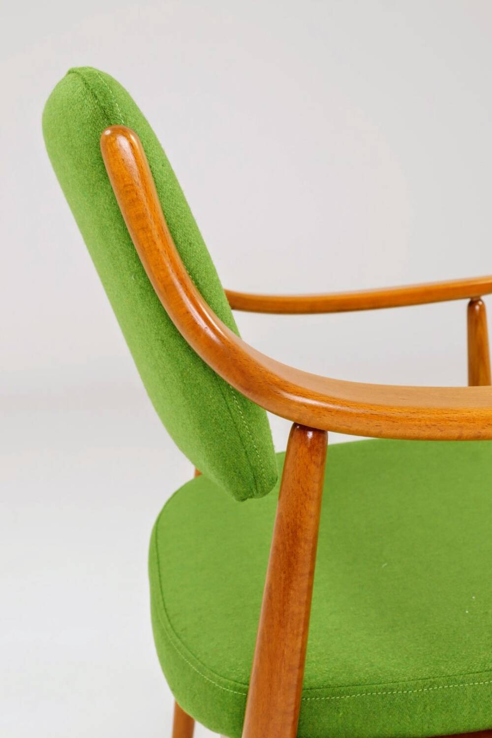 Vintage green wool office chair 1970