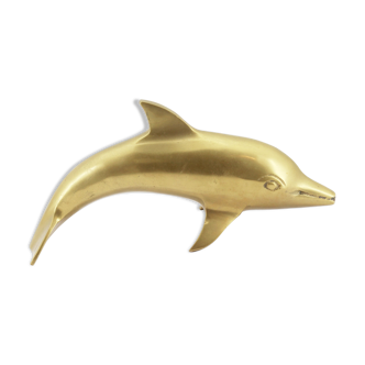 Brass dolphin statue