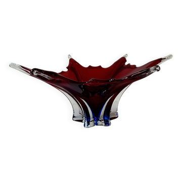 Important Murano blown glass centrepiece – Ruby red and blue