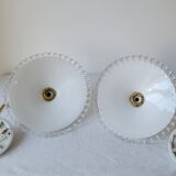 Pair of serrated opaline suspensions