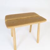 Sculptural mid-century stool in solid oak by Carl Gustaf Boulogner, Sweden, 1950s.