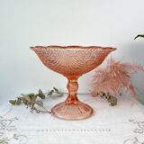 Vintage pink depression glass standing cut 50s