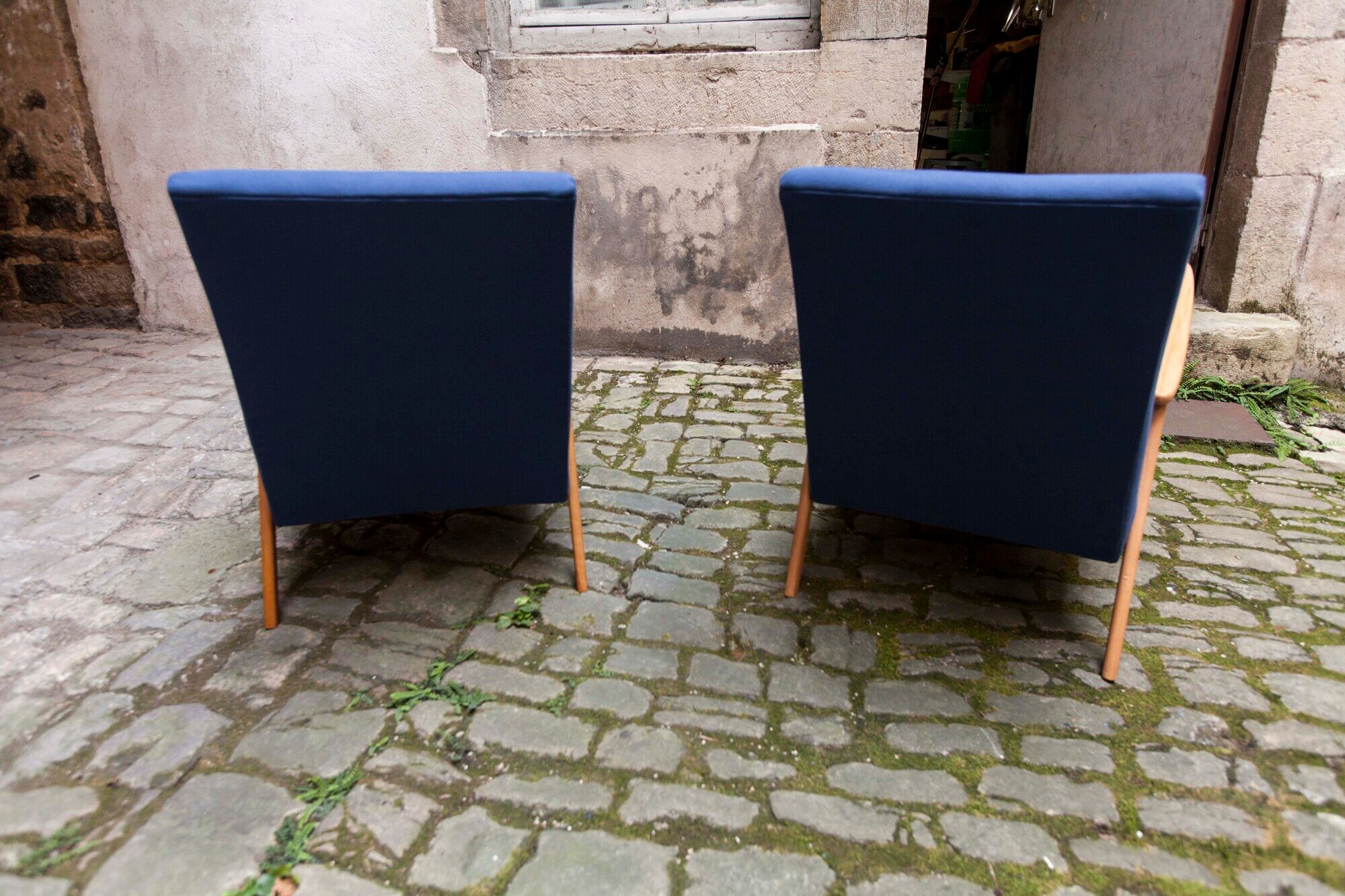 Pair of Scandinavian armchairs from the 60s new fabrics and foam