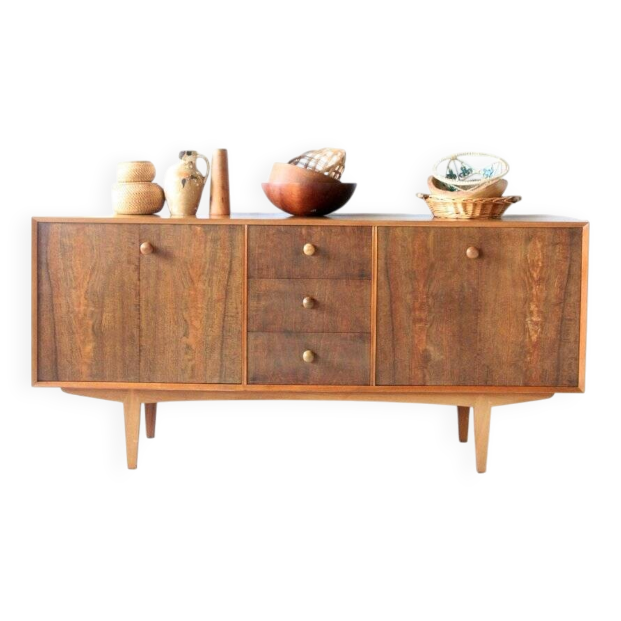 Mid-century modern sideboard with wood grain, 1960s