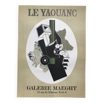 Alain le yaouanc, galerie maeght, 1970. affiche originale en lithographie