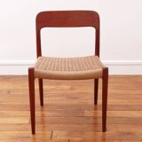 Chaise - Niels Otto Møller - modèle 75 - Corde danoise refaite - Restaurée
