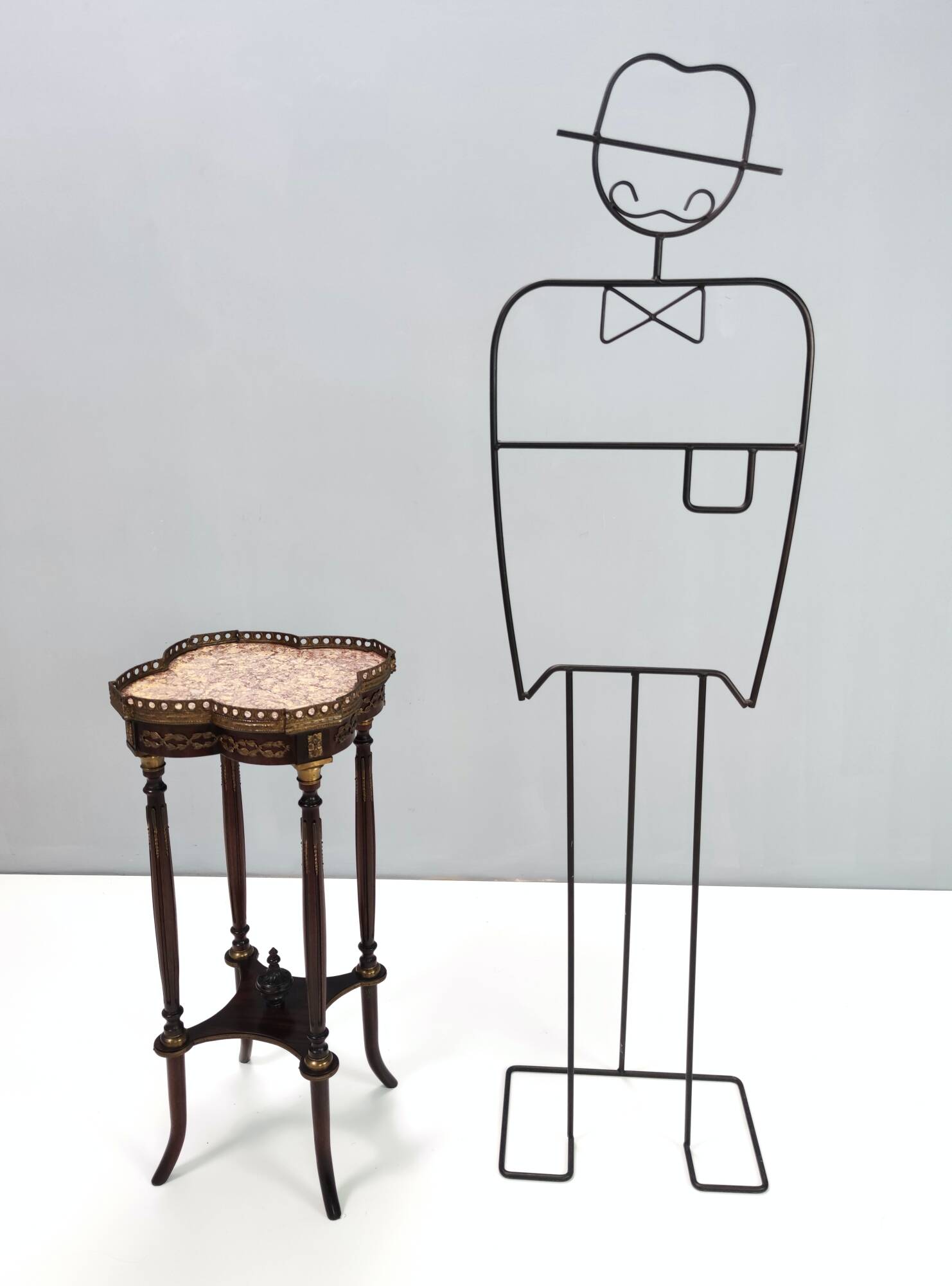 Ebonized Beech Gueridon with a Broccatello Marble Top, Italy