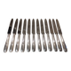 12 dessert knives with silver metal handles, goldsmith SFAM art deco