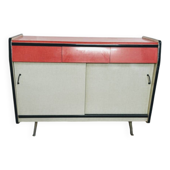 Vintage white & red formica sideboard