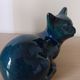 Blue ceramic cat, 1980s.
